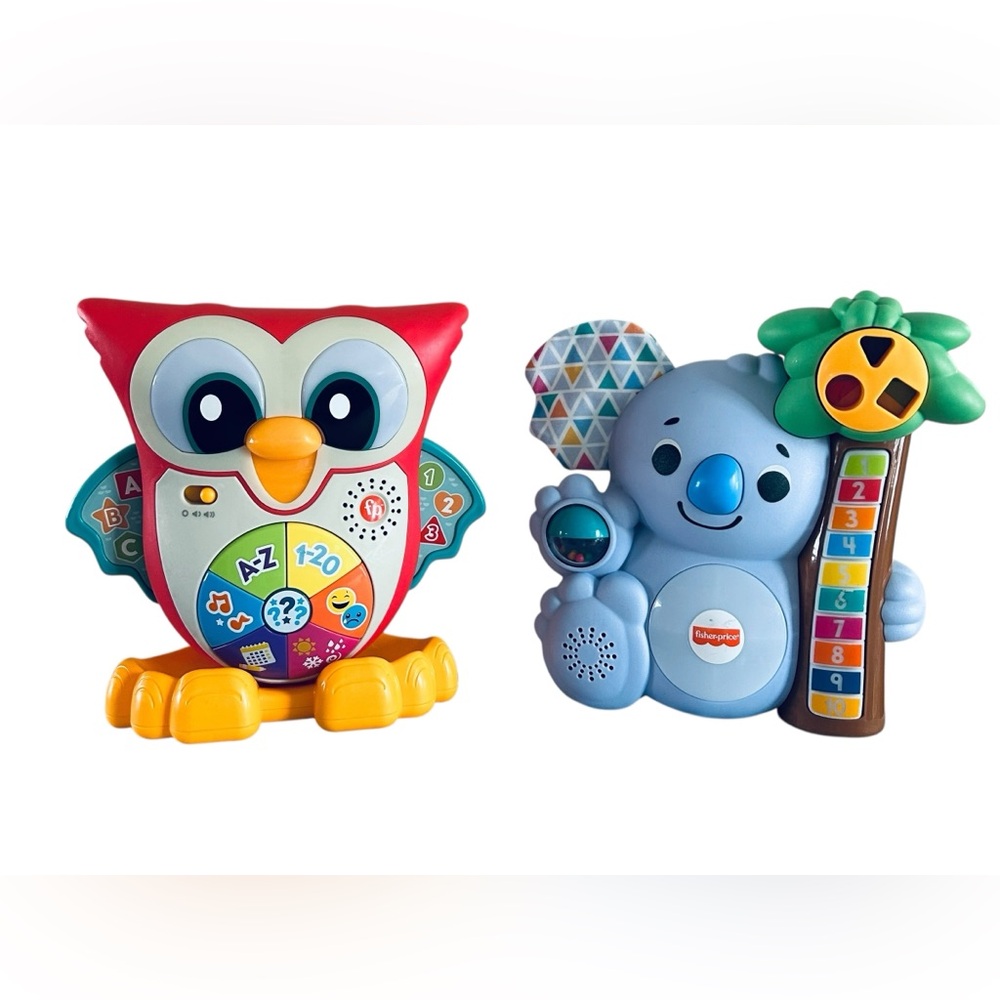 2 Fisher Price Linkimals- Light Up And Learn Owl & Counting Koala- Both Work!!!